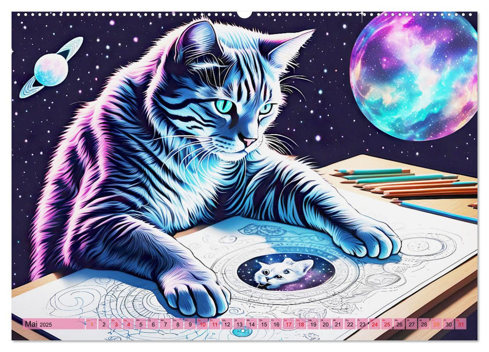 Katzen Schnurrige Künstler (CALVENDO Wandkalender 2025)