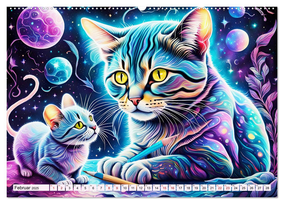 Katzen Schnurrige Künstler (CALVENDO Premium Wandkalender 2025)