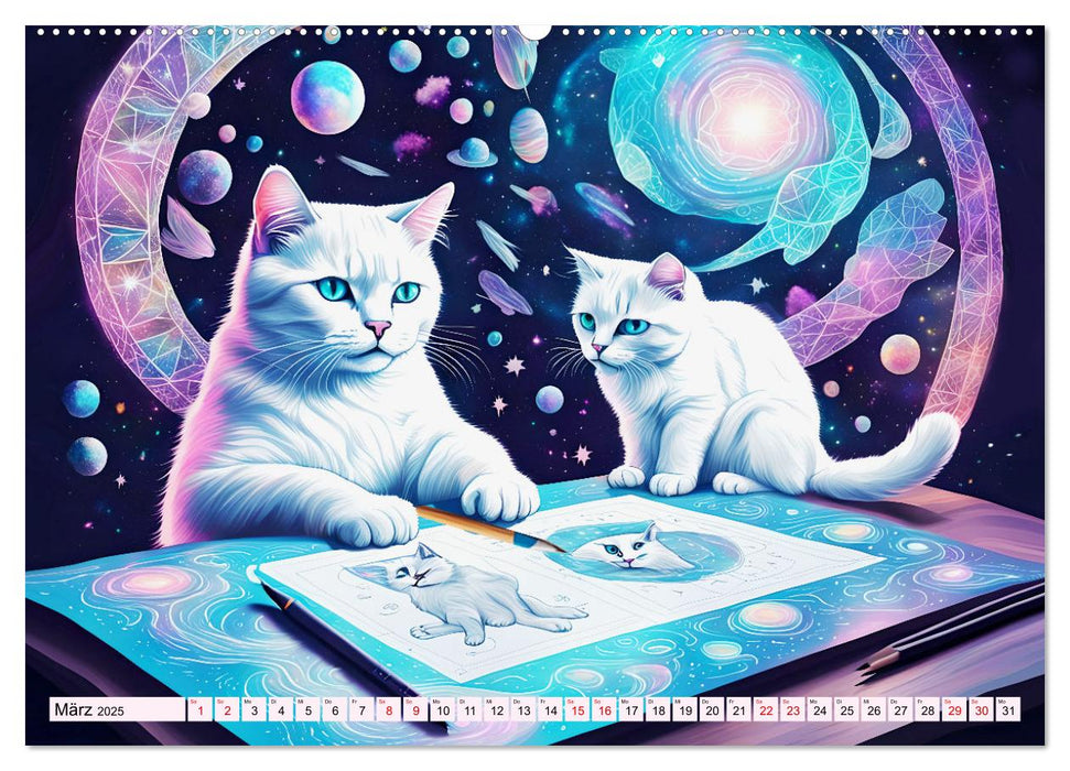 Katzen Schnurrige Künstler (CALVENDO Premium Wandkalender 2025)