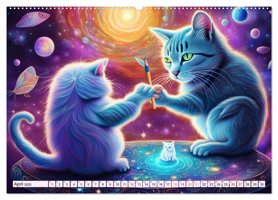 Katzen Schnurrige Künstler (CALVENDO Premium Wandkalender 2025)