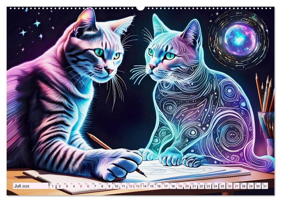 Katzen Schnurrige Künstler (CALVENDO Premium Wandkalender 2025)