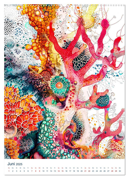 Farbenrausch im Meer - Abstrakte Schönheit des Lebens am Korallenriff (CALVENDO Wandkalender 2025)