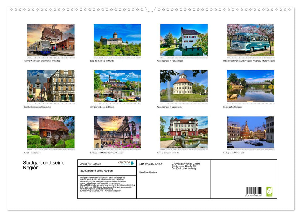 Stuttgart und seine Region (CALVENDO Wandkalender 2025)