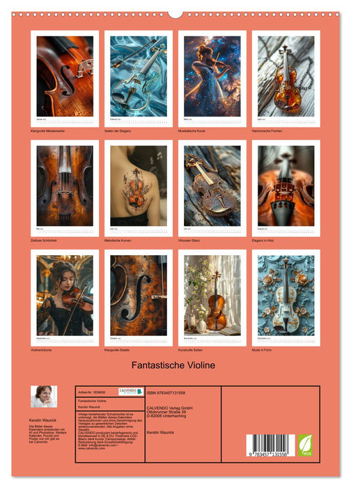 Fantastische Violine (CALVENDO Premium Wandkalender 2025)