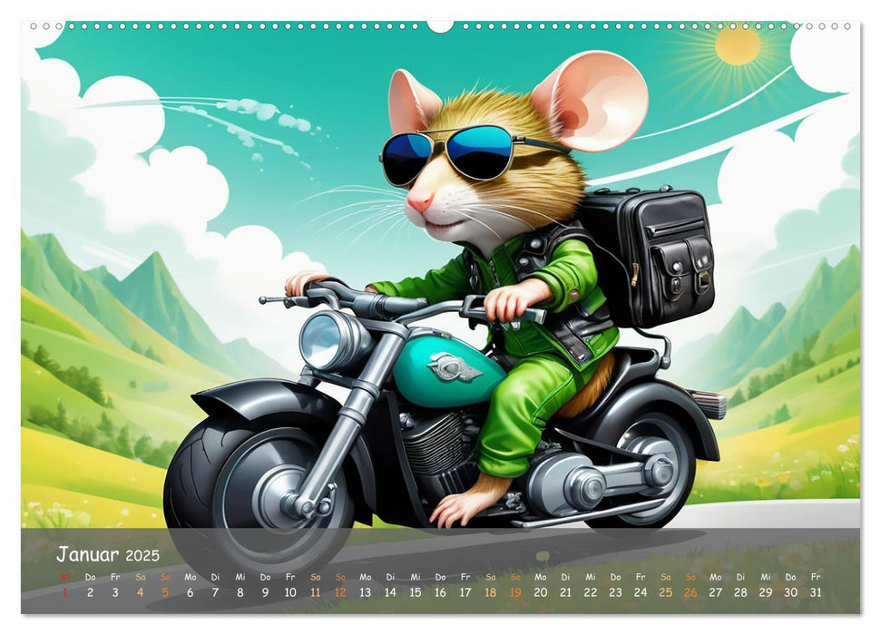 Tierische Motorradfahrer (CALVENDO Premium Wandkalender 2025)