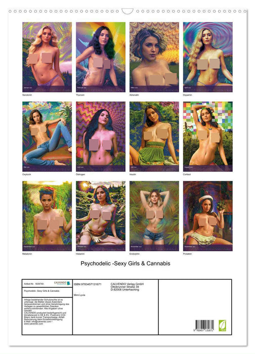 Psychodelic -Sexy Girls & Cannabis (CALVENDO Wandkalender 2025)