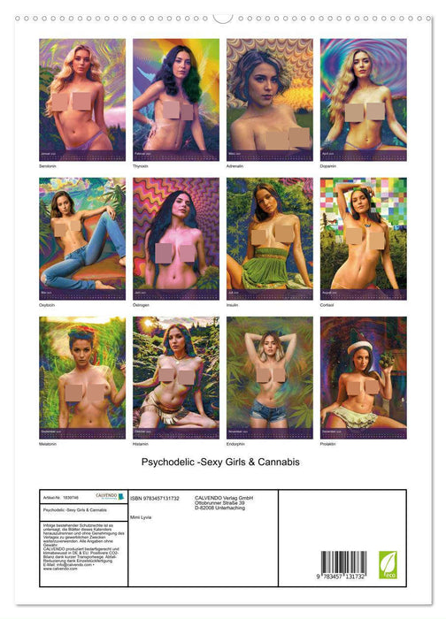 Psychodelic -Sexy Girls & Cannabis (CALVENDO Premium Wandkalender 2025)