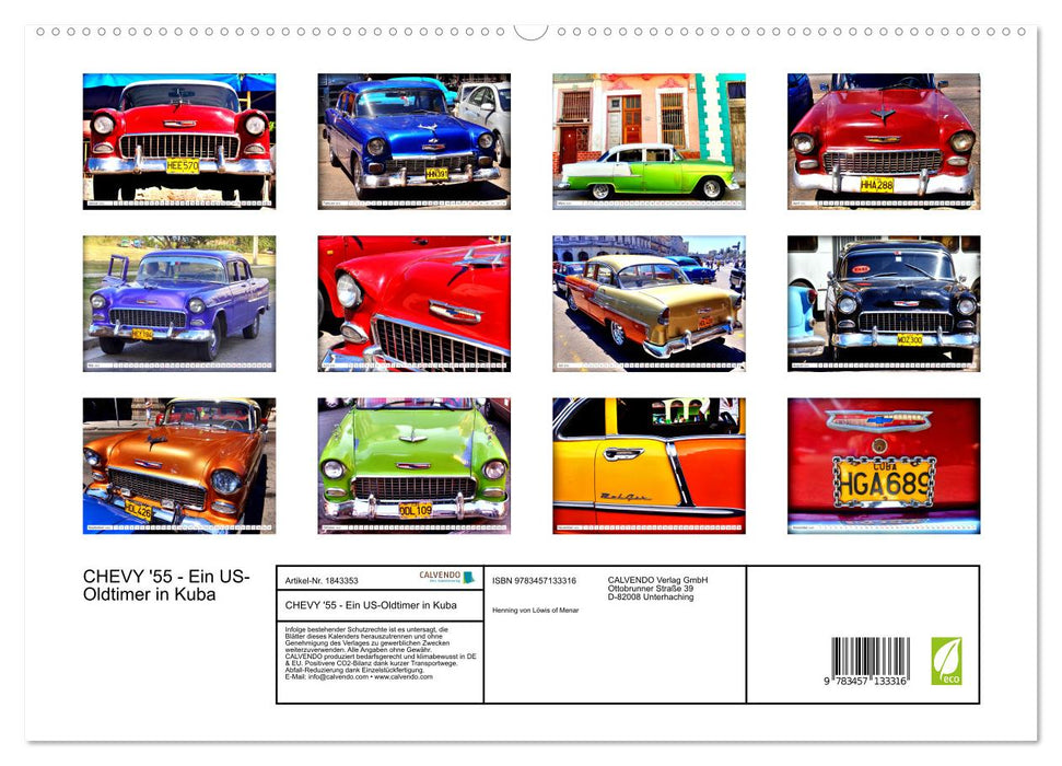 CHEVY '55 - Ein US-Oldtimer in Kuba (CALVENDO Premium Wandkalender 2025)