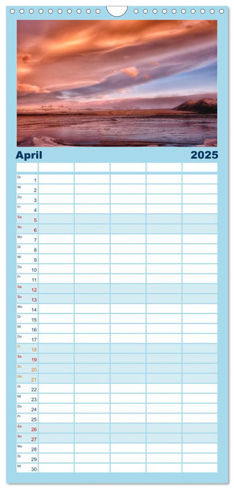 Island - faszinierende Landschaften im Süden (CALVENDO Familienplaner 2025)