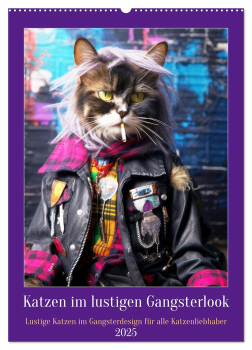 Katzen im lustigen Gangsterlook (CALVENDO Wandkalender 2025)