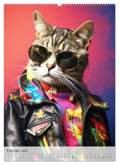 Katzen im lustigen Gangsterlook (CALVENDO Wandkalender 2025)