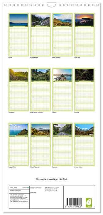 Neuseeland von Nord bis Süd (CALVENDO Familienplaner 2025)