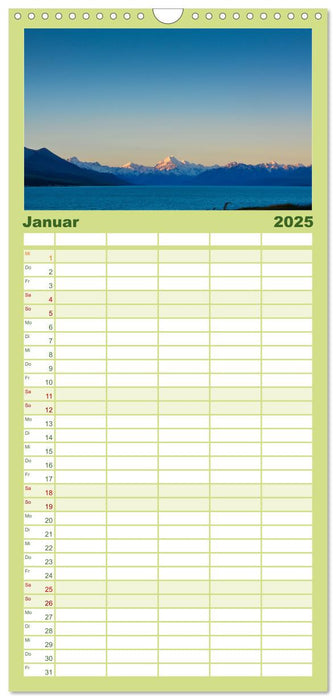 Neuseeland von Nord bis Süd (CALVENDO Familienplaner 2025)