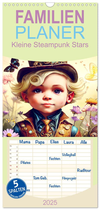 Kleine Steampunk Stars (CALVENDO Familienplaner 2025)