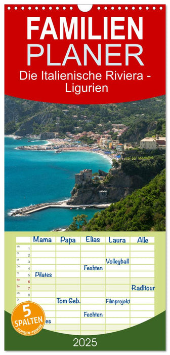 Die Italienische Riviera - Ligurien (CALVENDO Familienplaner 2025)