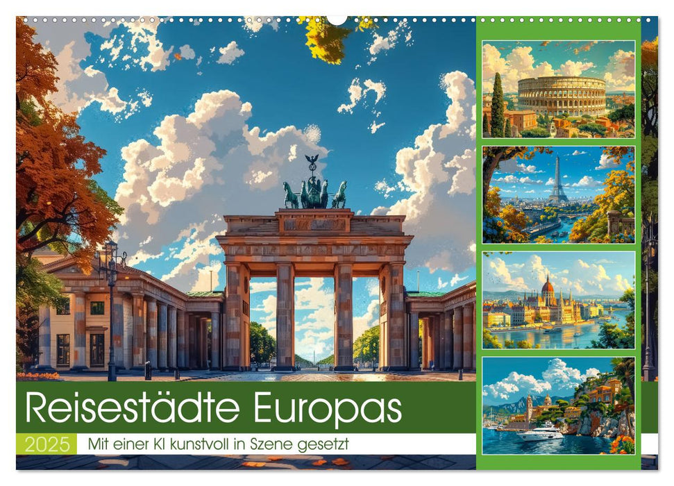 Reisestädte Europas (CALVENDO Wandkalender 2025)