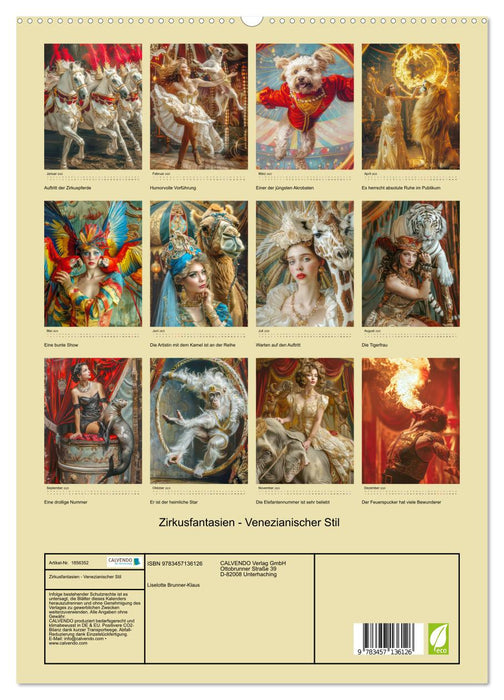 Zirkusfantasien - Venezianischer Stil (CALVENDO Premium Wandkalender 2025)