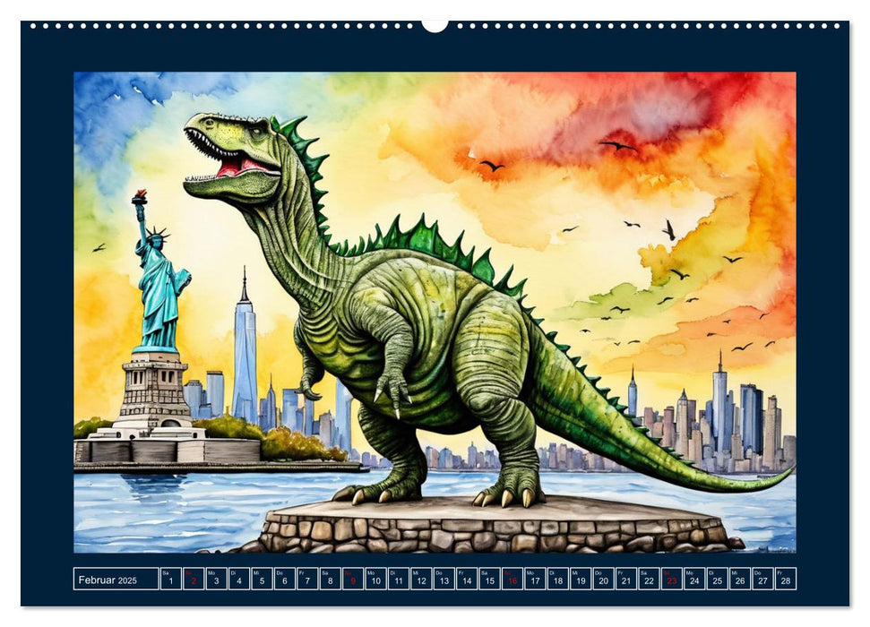Dinosaurier erobern die Welt zurück (CALVENDO Premium Wandkalender 2025)