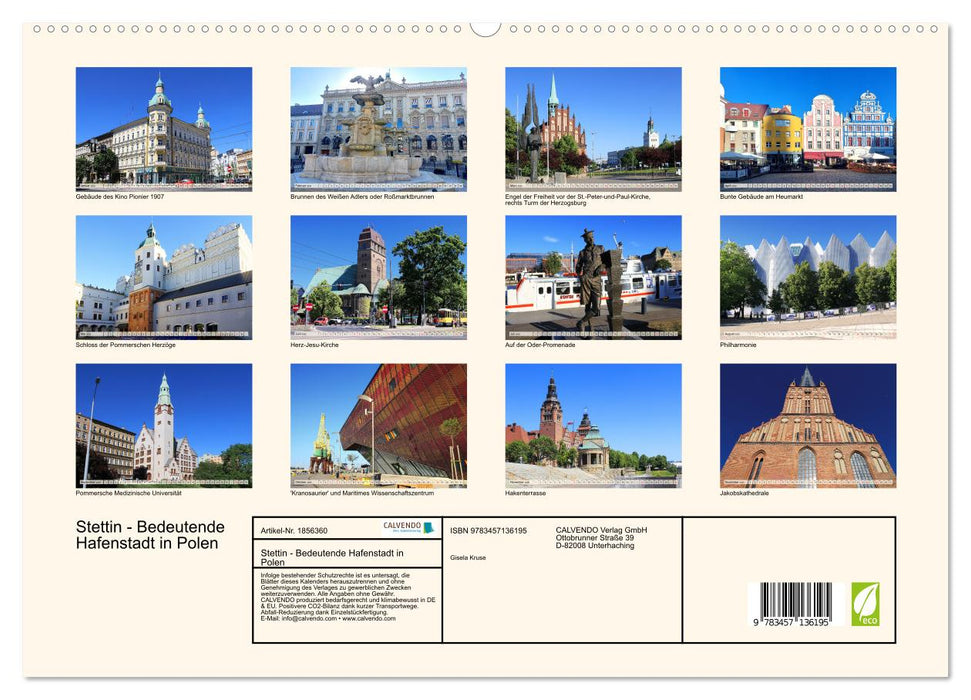 Stettin - Bedeutende Hafenstadt in Polen (CALVENDO Premium Wandkalender 2025)