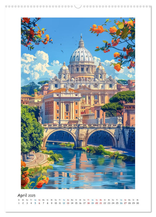 Städtereise durch Europa (CALVENDO Premium Wandkalender 2025)