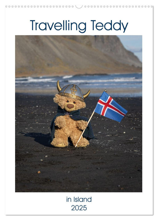 Travelling Teddy in Island (CALVENDO Wandkalender 2025)