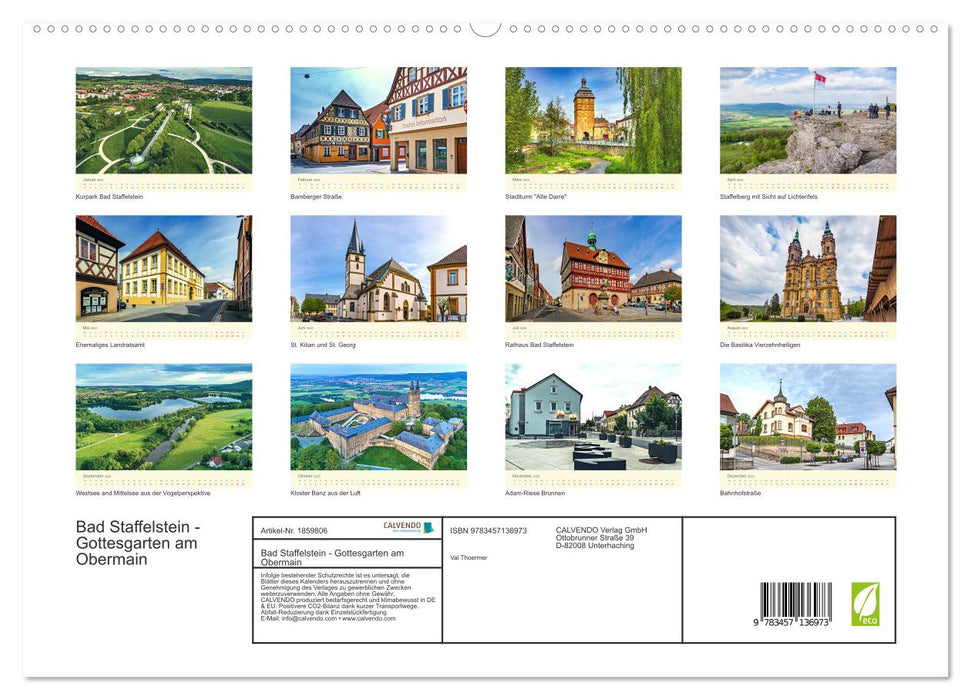 Bad Staffelstein - Gottesgarten am Obermain (CALVENDO Premium Wandkalender 2025)