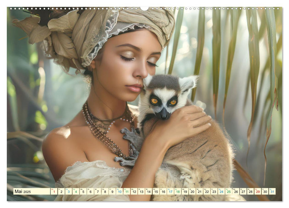 Tierliebe - In exotischer Umgebung (CALVENDO Premium Wandkalender 2025)