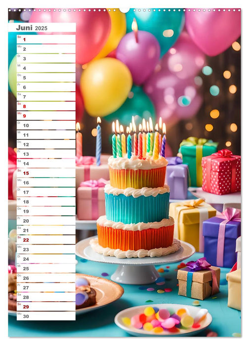Festliche Momente - Ein Jahr mit KI Geburtstagen (CALVENDO Premium Wandkalender 2025)