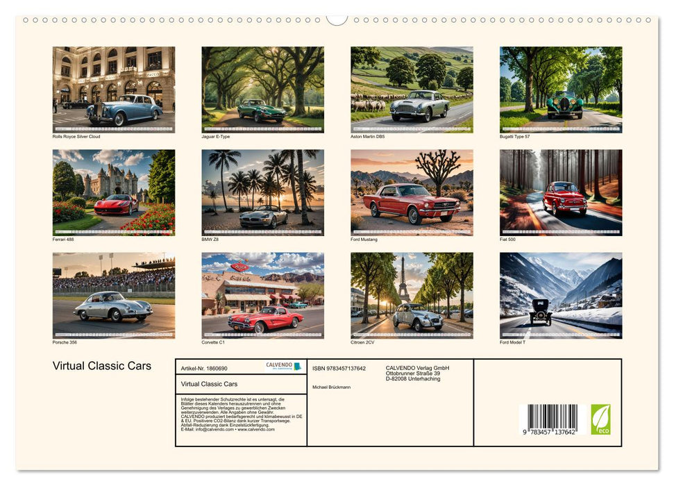 Virtual Classic Cars (CALVENDO Premium Wandkalender 2025)