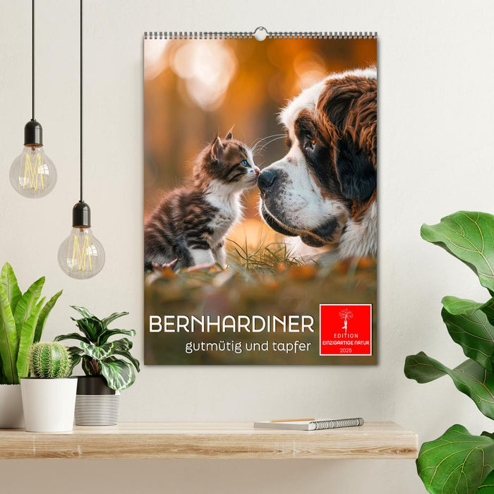 Bernhardiner - gutmütig und tapfer (CALVENDO Wandkalender 2025)