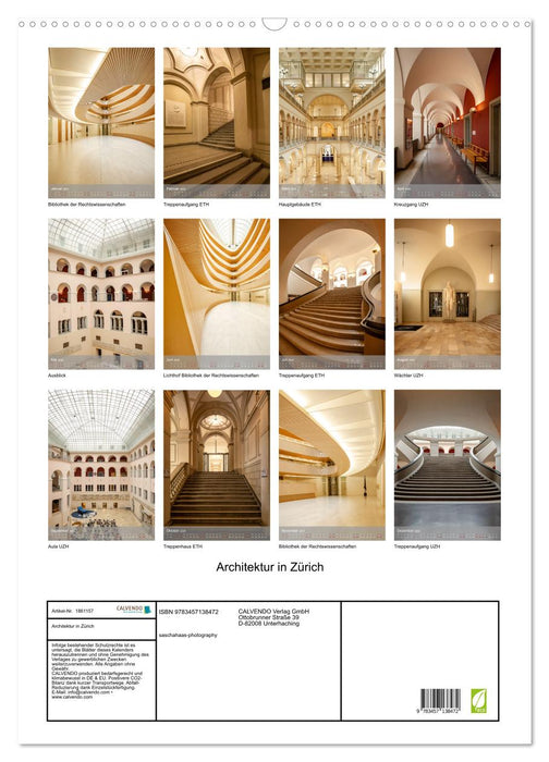 Architektur in Zürich (CALVENDO Wandkalender 2025)