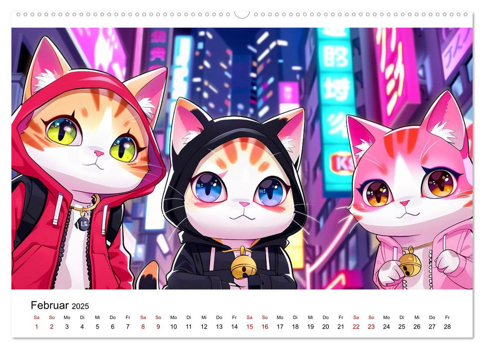 Anime Cats (CALVENDO Premium Wandkalender 2025)