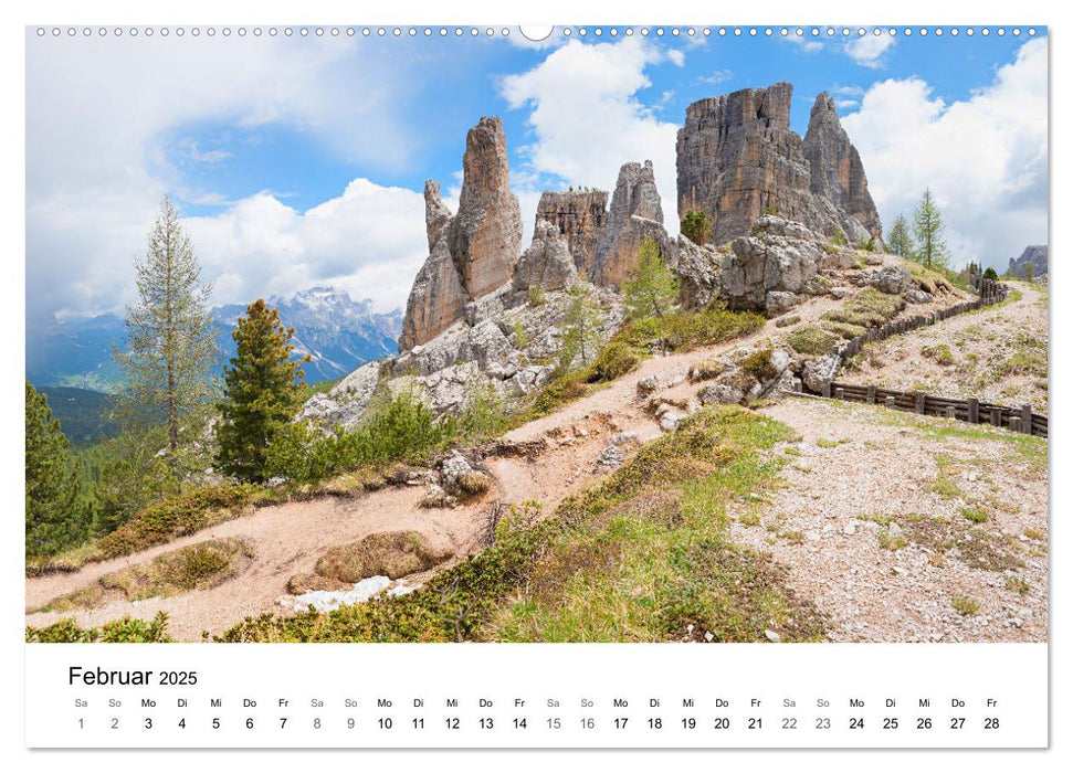 Wanderziele Südtiroler Dolomiten - Region Gadertal und Buchenstein (CALVENDO Premium Wandkalender 2025)