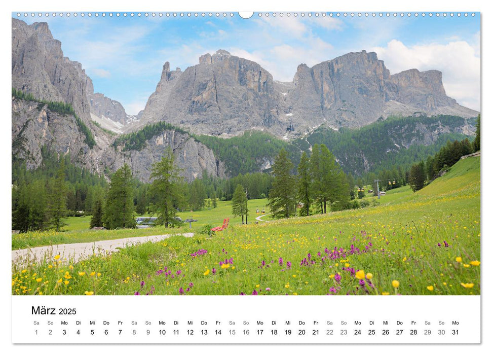 Wanderziele Südtiroler Dolomiten - Region Gadertal und Buchenstein (CALVENDO Premium Wandkalender 2025)