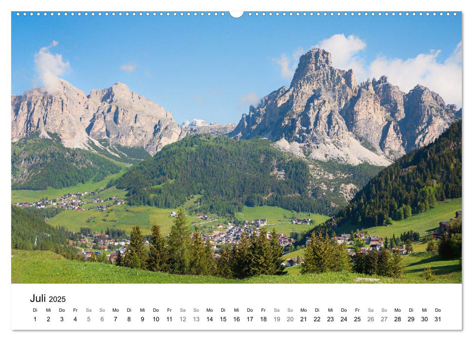 Wanderziele Südtiroler Dolomiten - Region Gadertal und Buchenstein (CALVENDO Premium Wandkalender 2025)