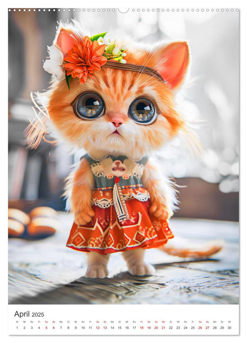 Kuschelige Kätzchen - Katzen mit großem Augenaufschlag (CALVENDO Premium Wandkalender 2025)