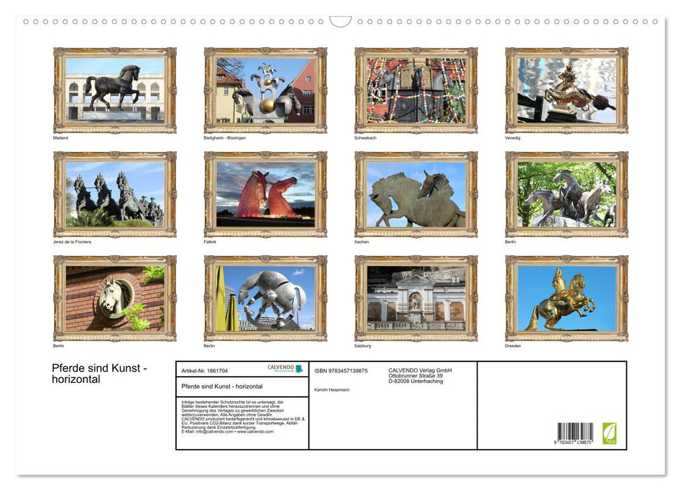 Pferde sind Kunst - horizontal (CALVENDO Wandkalender 2025)