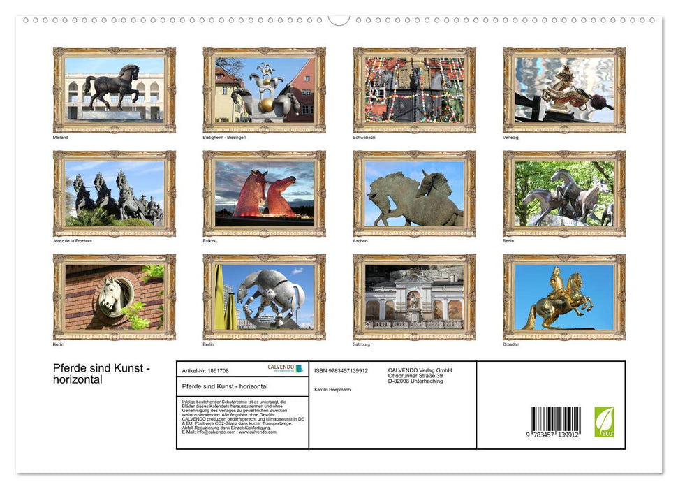 Pferde sind Kunst - horizontal (CALVENDO Premium Wandkalender 2025)