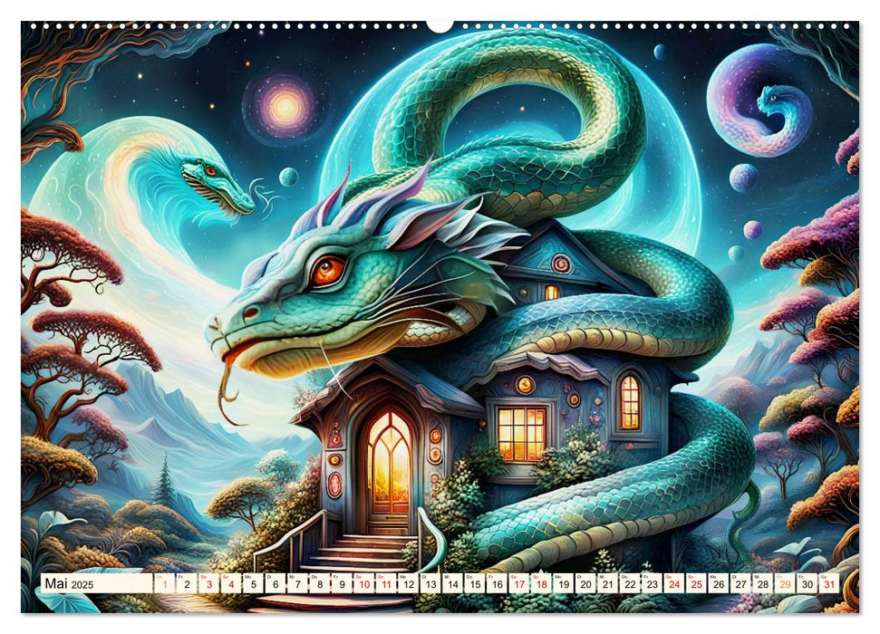 Drachenschlangen Wächter (CALVENDO Wandkalender 2025)