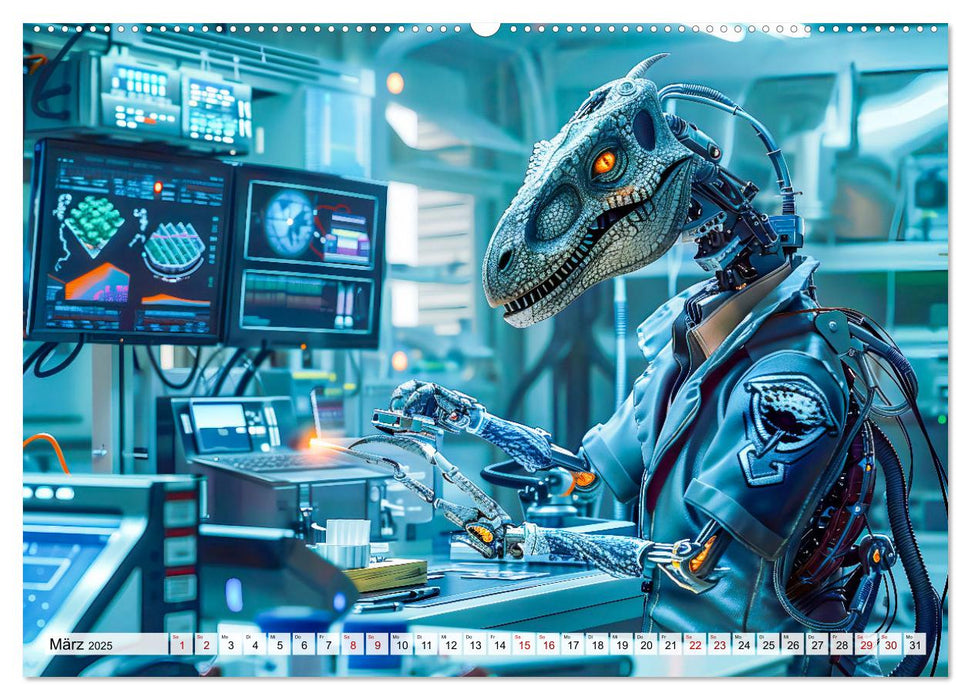 Dinosaurier-Alltag - Wenn sie nicht ausgestorben wären! (CALVENDO Premium Wandkalender 2025)