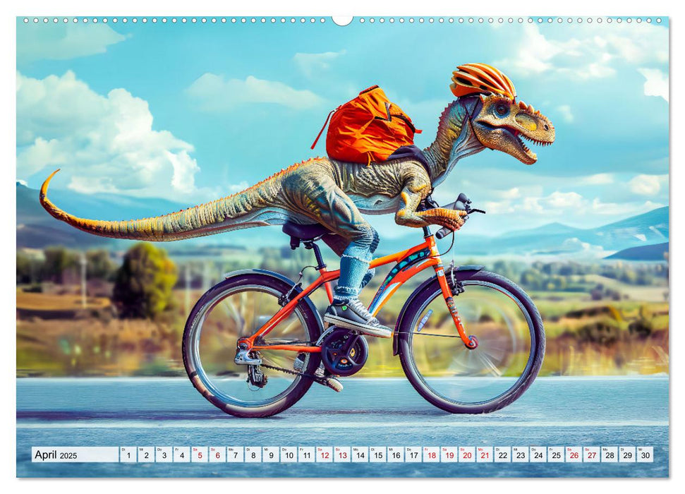 Dinosaurier-Alltag - Wenn sie nicht ausgestorben wären! (CALVENDO Premium Wandkalender 2025)