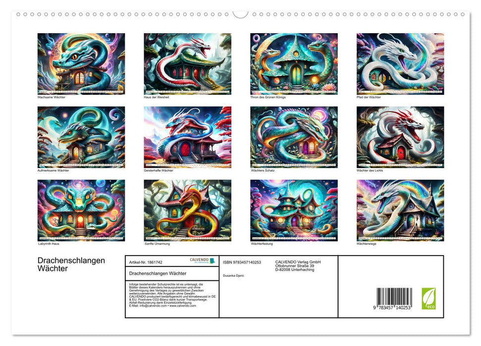 Drachenschlangen Wächter (CALVENDO Premium Wandkalender 2025)