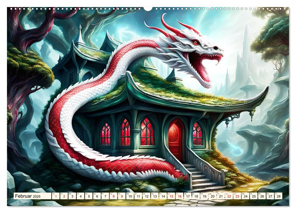 Drachenschlangen Wächter (CALVENDO Premium Wandkalender 2025)