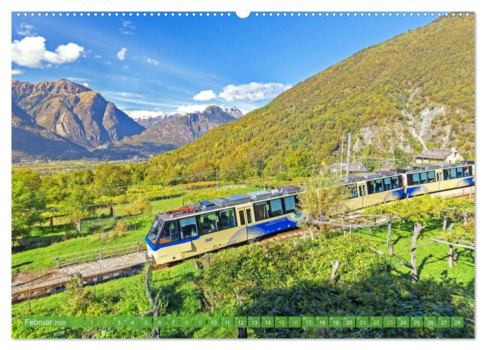 Im Zug durch Schweizer Berge (CALVENDO Wandkalender 2025)