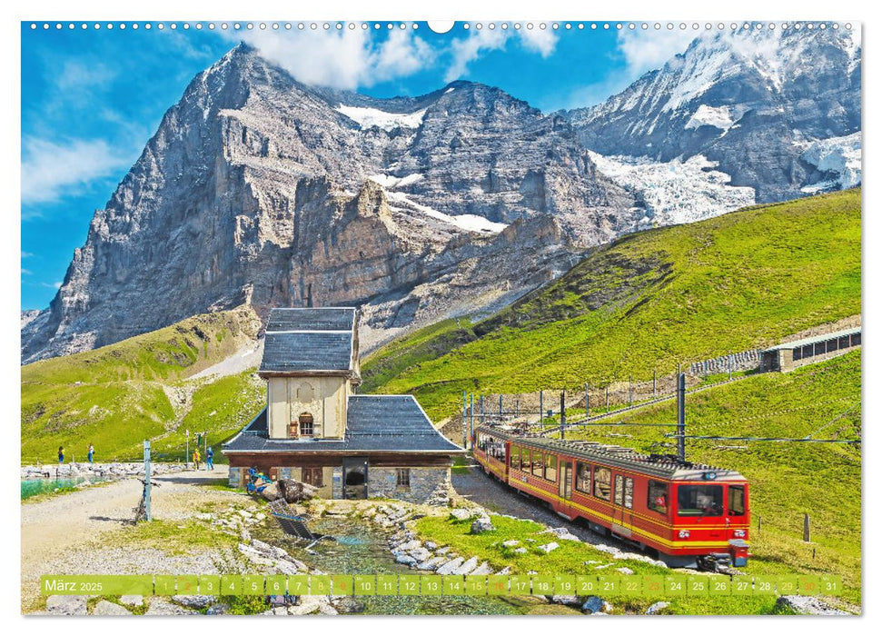 Im Zug durch Schweizer Berge (CALVENDO Wandkalender 2025)