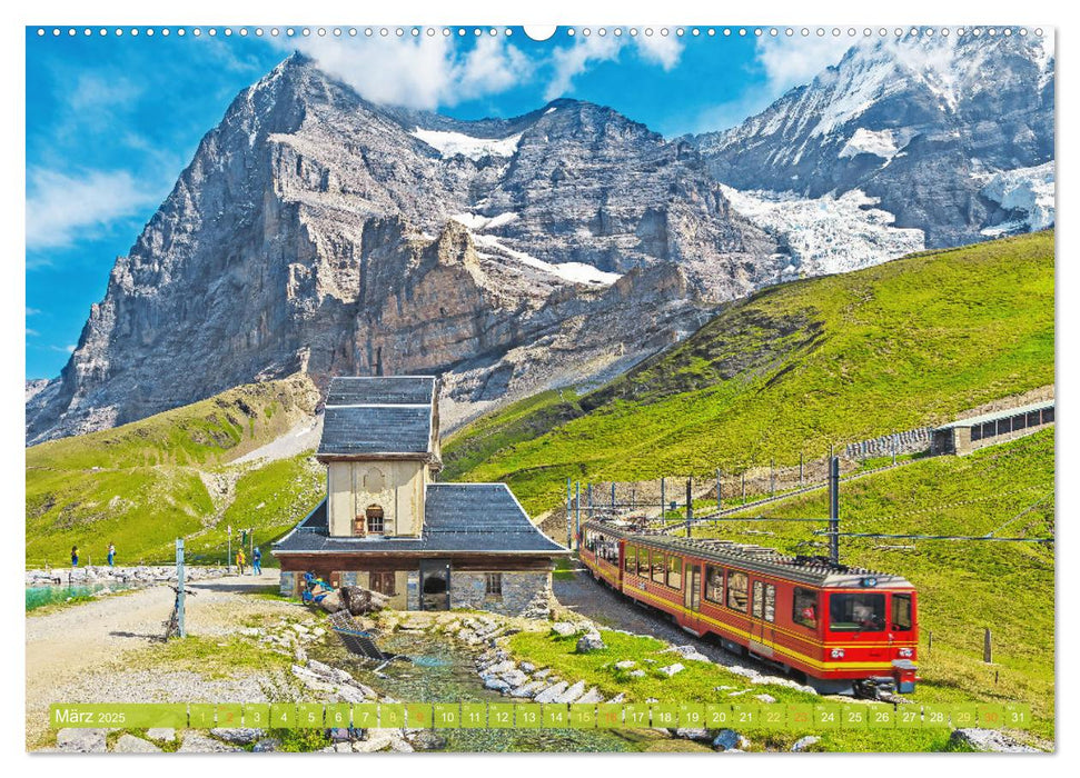 Im Zug durch Schweizer Berge (CALVENDO Premium Wandkalender 2025)