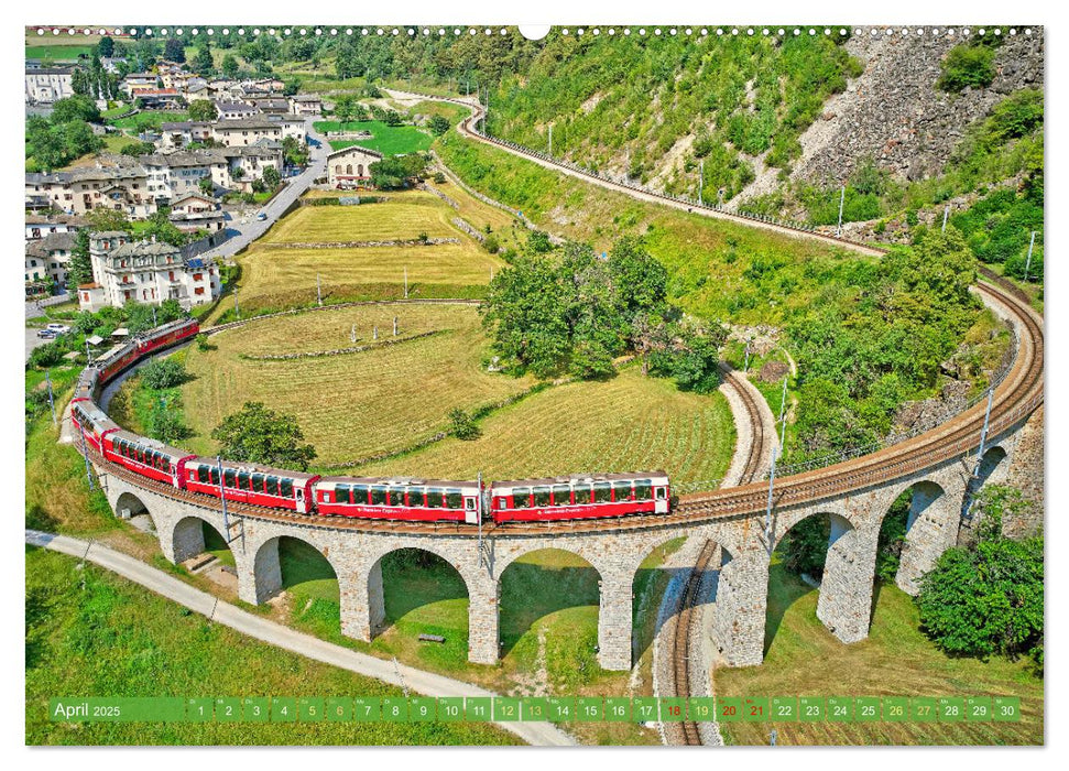 Im Zug durch Schweizer Berge (CALVENDO Premium Wandkalender 2025)