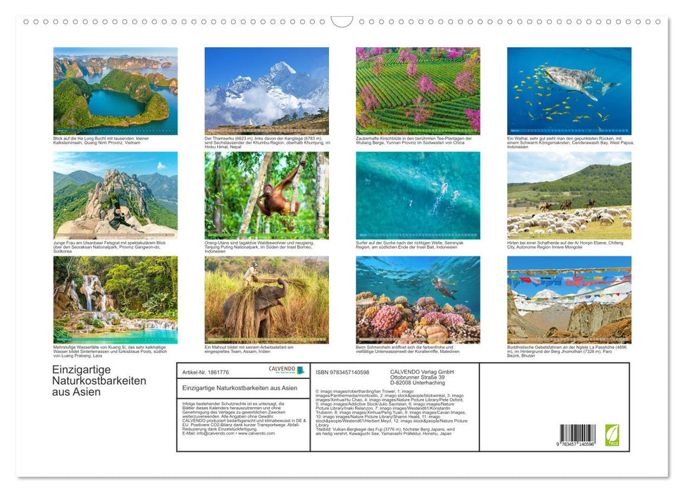 Einzigartige Naturkostbarkeiten aus Asien (CALVENDO Wandkalender 2025)