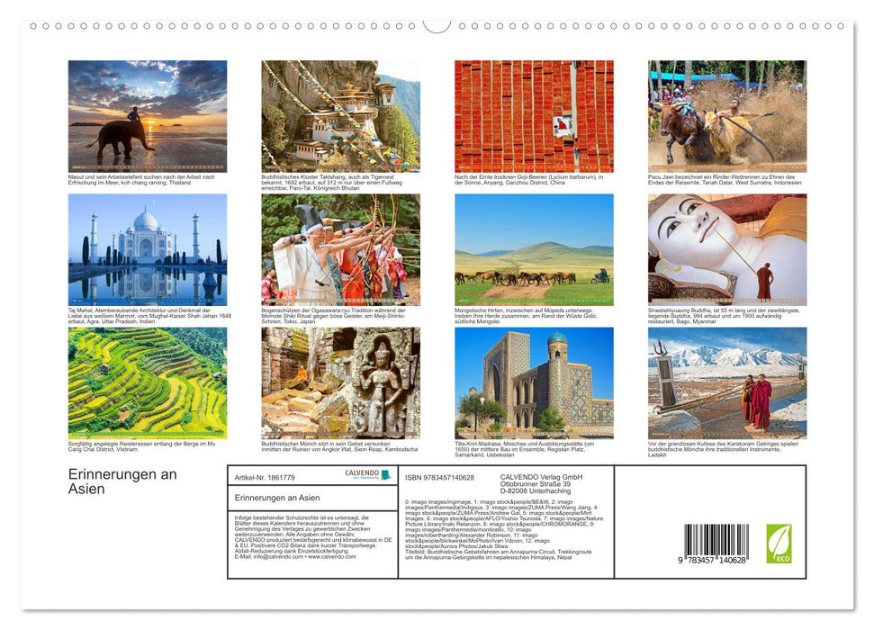 Erinnerungen an Asien (CALVENDO Premium Wandkalender 2025)