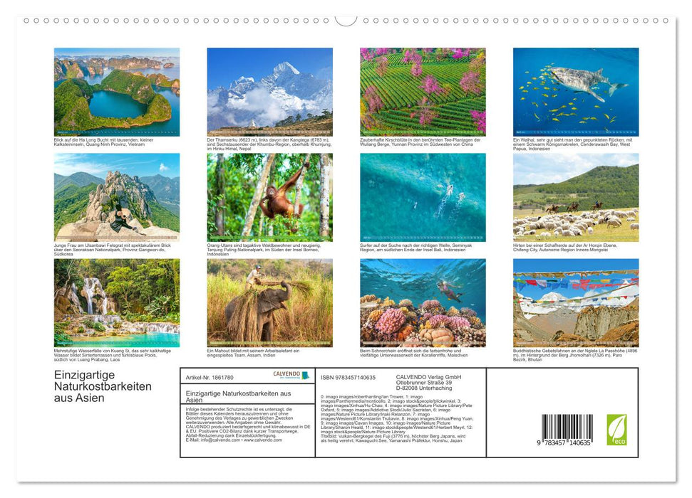 Einzigartige Naturkostbarkeiten aus Asien (CALVENDO Premium Wandkalender 2025)